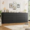 5 Drawer Dresser, Dresser Modern Dresser for TV Stand, Double Dresser Wide Storage Chests of Drawer with Door, Deep Drawers - Image 5