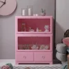 PK93 INS Home Storage Cabinet, Sofa Side Table, Pink Bedside Dresser, Multi-Layer Chest of Drawers, Sturdy Solid Wood - Image 6
