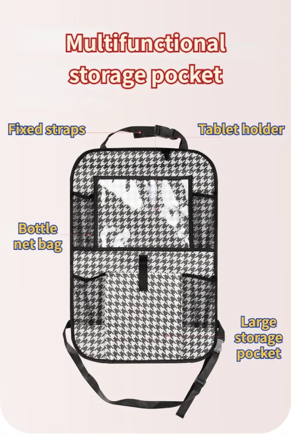 Car Backseat Storage Organizer for Kid Anti Kick Mat Back Seat Protector with Touch Screen Tablet Holder Auto Travel Accessories - Image 6