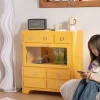 PK93 INS Home Storage Cabinet, Sofa Side Table, Pink Bedside Dresser, Multi-Layer Chest of Drawers, Sturdy Solid Wood - Image 3