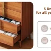 Mid Century Modern Dresser,5 Drawer Dresser with Storage,Chest of Drawers with Metal Handle,Large Wooden Drawer Organizer - Image 10
