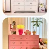 PK93 INS Home Storage Cabinet, Sofa Side Table, Pink Bedside Dresser, Multi-Layer Chest of Drawers, Sturdy Solid Wood - Image 19