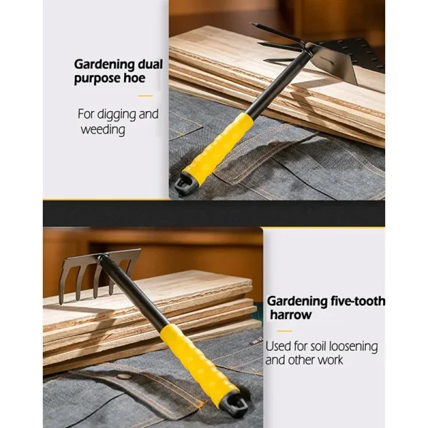 Deli Gardening Tool Sets Shovel Hoe Harrow 1/3/4 Pcs with PP Coated Handle,Garden Lawn Farmland Transplant Gardening Bonsai Tool - Image 20