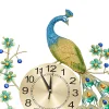 Luxury Peacock Wall Clock Metal 3D Art Decoration Wall Clock 8.26Inch Silent Quartz Scanning Movement Dining Room Decor - Image 4