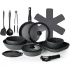 20 Pcs Pots and Pans Set Non Stick, Cookware Sets with Detachable Handle, Granite Induction RV Kitchen Cooking Set - Image 7