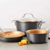Home Collection Hard Anodized Nonstick Cookware Pots and Pans Set 9 Piece Charcoal Gray - Image 3