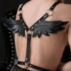 Fullyoung Sexy Lingerie Leather Harness Angel Wing Gothic Vitality Harajuku Waist Belt Garter Waistband Harness Punk Rave Garter - Image 3