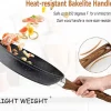Induction Cookware Set-17 Piece Non-Stick Cooking Pan Set, Black Granite Pots And Pans Set - Image 5