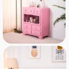 PK93 INS Home Storage Cabinet, Sofa Side Table, Pink Bedside Dresser, Multi-Layer Chest of Drawers, Sturdy Solid Wood - Image 18