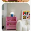 PK93 INS Home Storage Cabinet, Sofa Side Table, Pink Bedside Dresser, Multi-Layer Chest of Drawers, Sturdy Solid Wood - Image 20