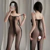 Night Woman Cross Stripe Lace Bodysuit Bdsm Erotic See Through Lingerie Tights Sock Crotchless Mistress Dominatrix Body Stocking - Image 6