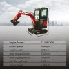 USA Stock 15HP Mini Excavator 1 Ton Crawler Excavator with Enclosed Cab Samll Digger Door to Door Delivery - Image 6